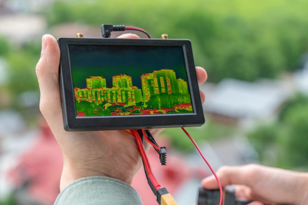 Per termocamera parliamo di una telecamera termica, quindi un apparecchio abile a rilevare l’energia termica di un corpo e di tradurla in un’immagine. 